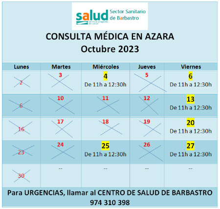 Imagen Consultorio médico: días y horario