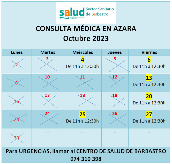 Imagen Consultorio médico: días y horario