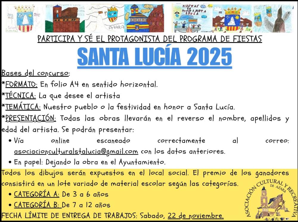 Imagen Abierto el concurso para el cartel de las Fiestas de Santa Lucía de Azara