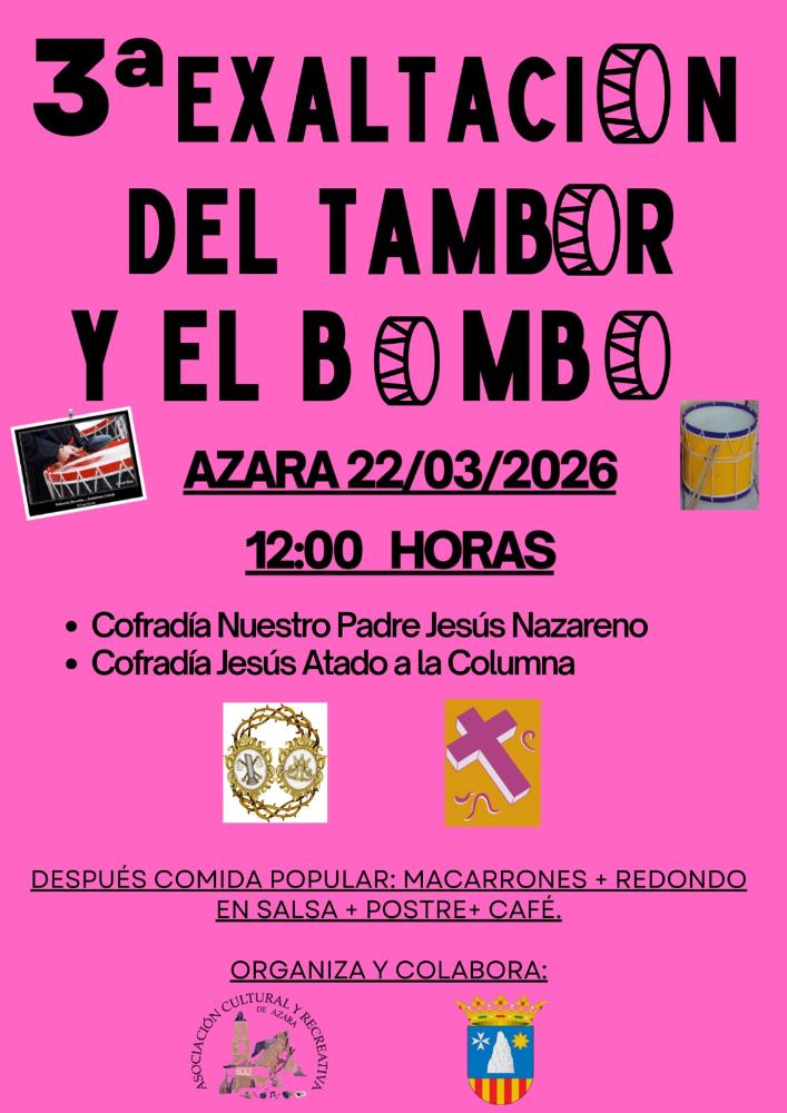 Imagen Azara prepara su 3ª exaltación del tambor y el bombo